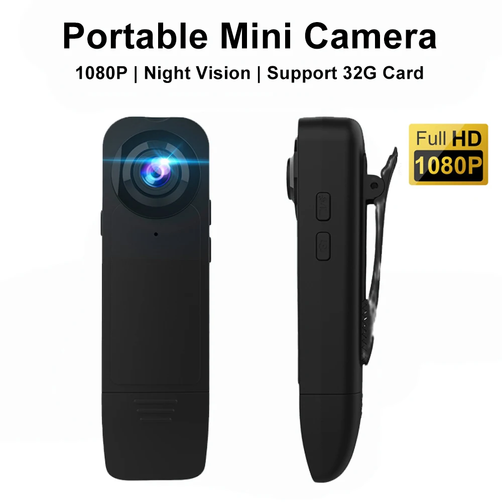 

A18 Mini Camera Full HD 1080P Micro Body Camcorder Night Vision Small Camcorder Night Vision Sport DV Back Clip Body Cam