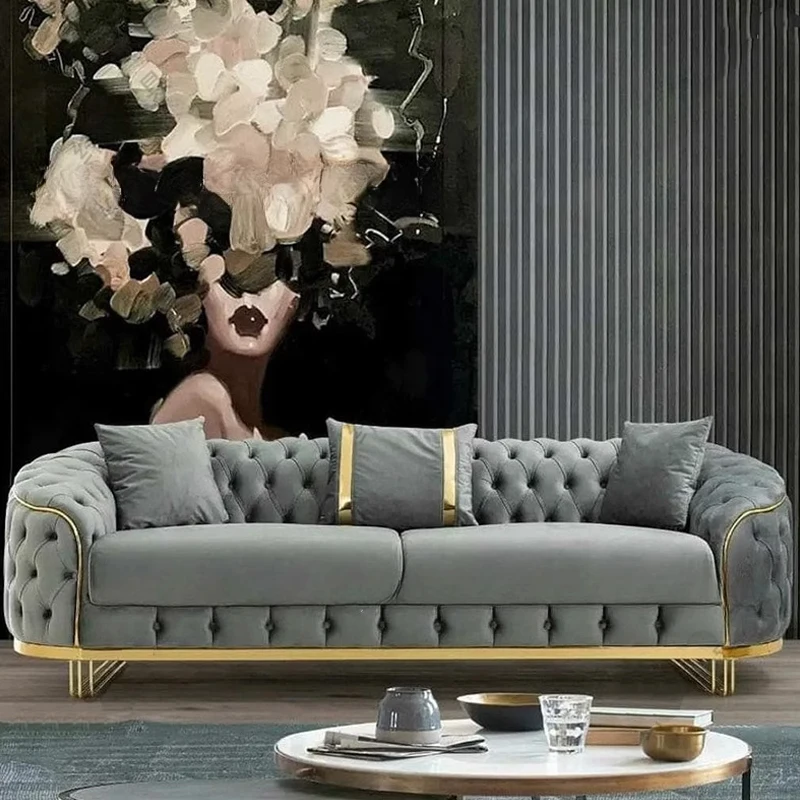 Luxus Stil moderne Sofa garnitur Möbel Wohnzimmer Licht Luxus einfaches Design Sofas