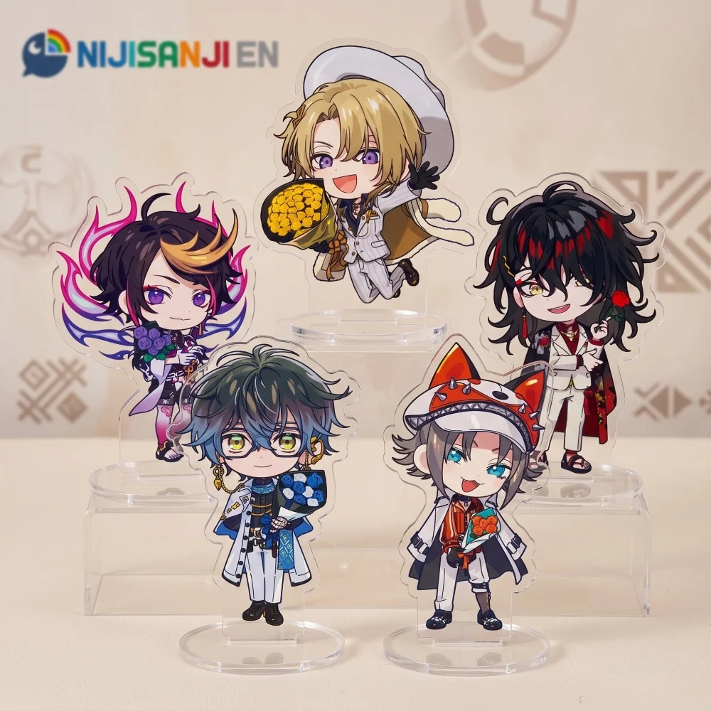 Nijisanji EN Anime Chibi Acrylic Stand 10cm Keychain Vox Luca Ike VTuber Desktop Ornament Collectible Gift for Fans