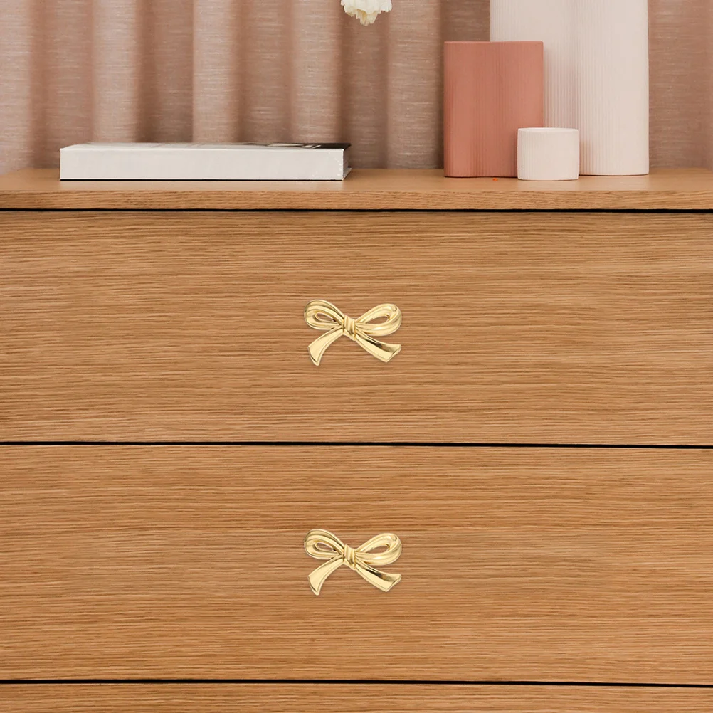 

2Pcs Brass Bowknot Knob Pull Handle for Cabinet Drawer Dresser Cupboard Wardrobe Decorative Furniture Hardware Accessories