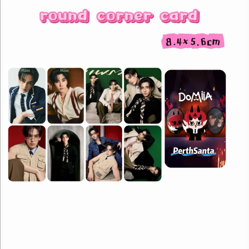 8PC/SET No Repeat Perthsanta Thai TV Love You Teacher The Series Perfect 10 Liners Drama Stills Photo Double-sided Printed Cards