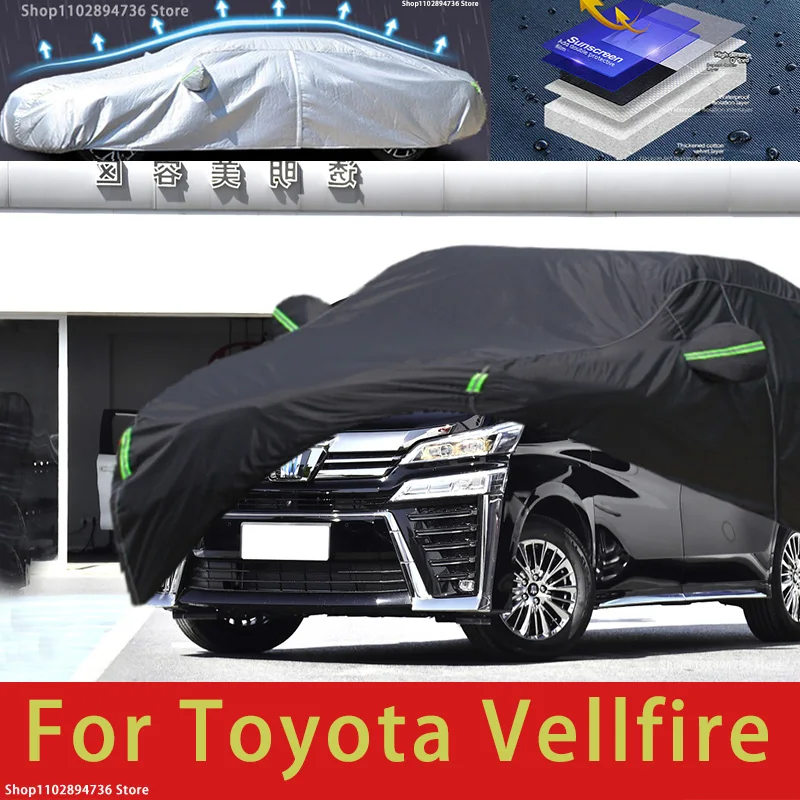 

For Toyota Vellfire Fit Outdoor Protection Car Covers Snow Cover Sunshade Waterproof Dustproof Exterior black car cover