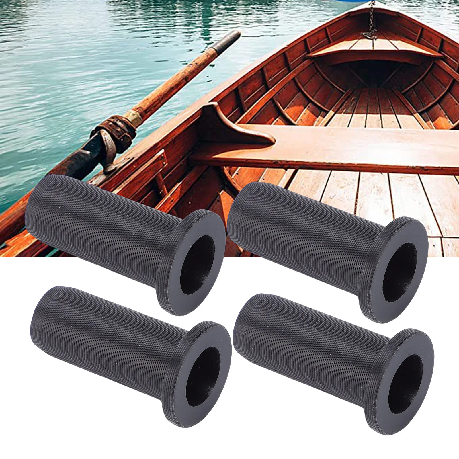 1/2 Inch Oarlock Bushings Anti Slip Threaded Nylon Oar Oar Lock Socket Inserts for Boat Hardware Tool Nylon Oar Sleeves