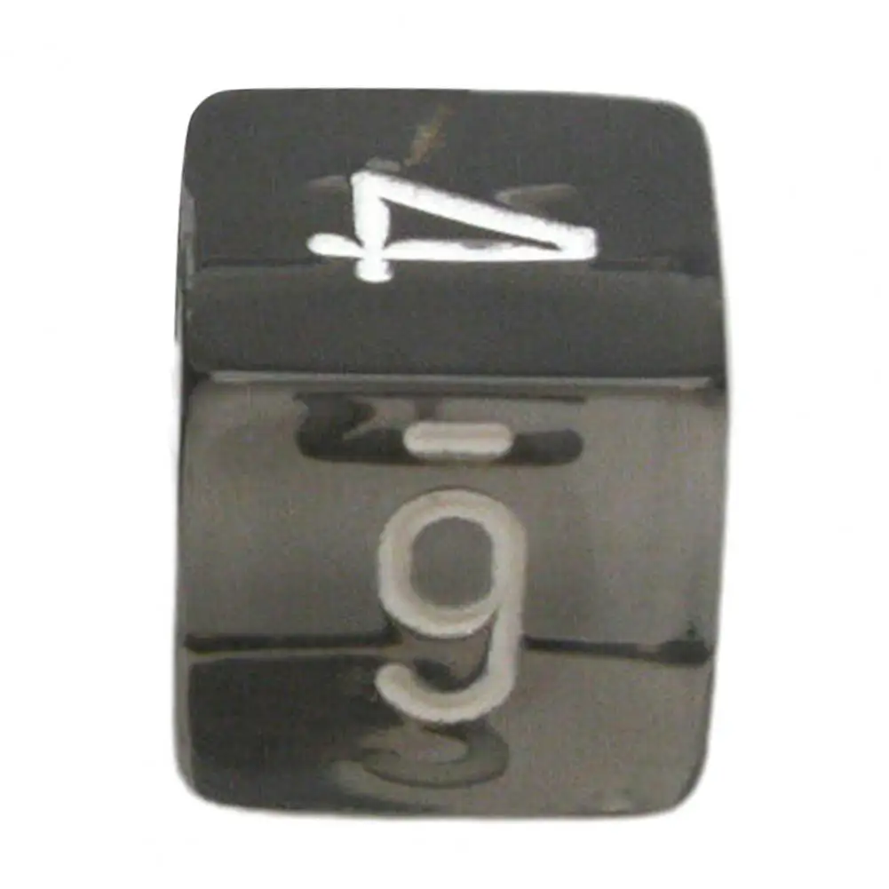 Strong Durable Dice 5pcs Acrylic Six-sided Dice Set Transparent Black Lightweight Dice with Easy-to-read Numbers Durable 16mm