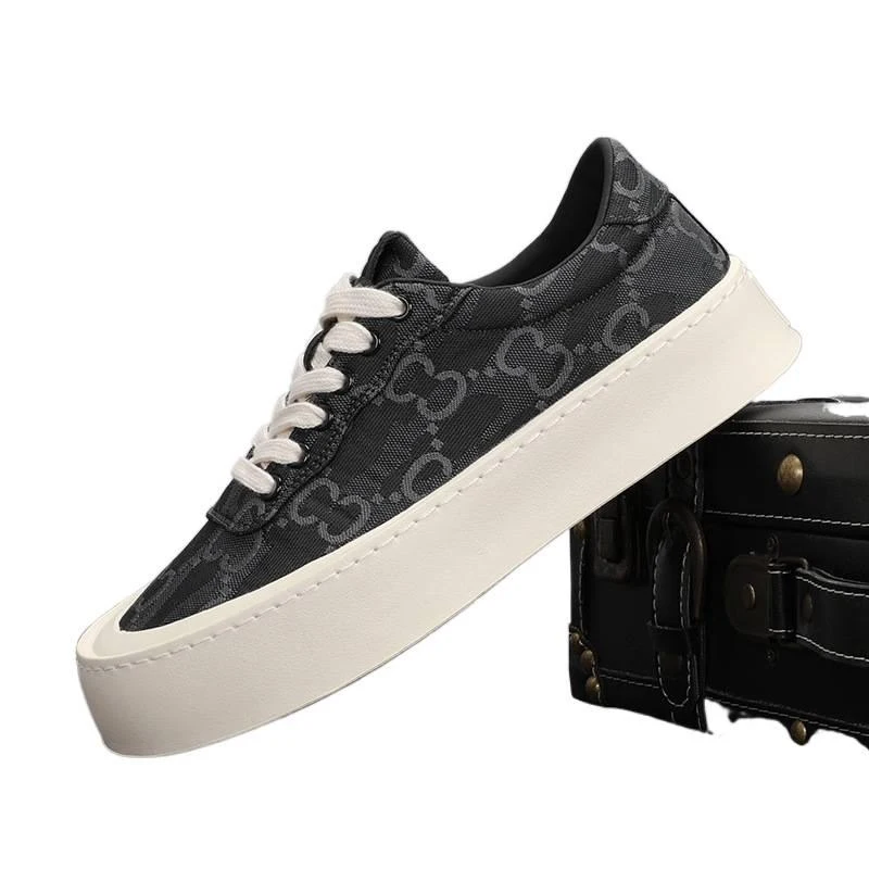 

New Spring Men's Shoes Chinese Style Breathable Plaid Shoes No-Lace Men's Low-Top Casual Canvas Shoes