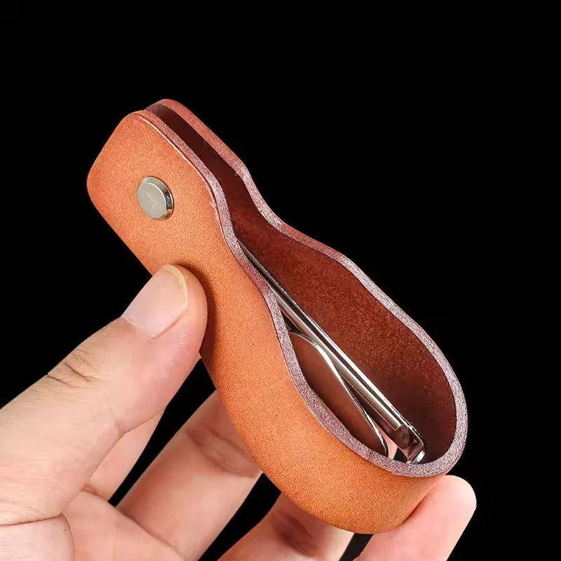Premium Leather Tobacco Pipe Stand Rack Holder with Pipe Tamper Press Rod and Cleaner Practical Smoking Pipe Tools view 3