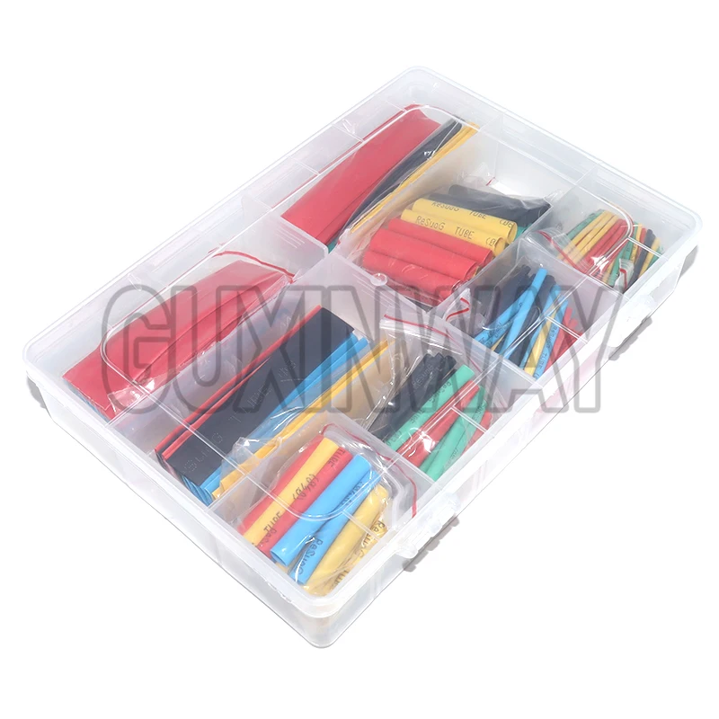 127-750 Uds Tubo termorretráctil tubo termorresistente Kit de envoltura termorretráctil Cable de conexión eléctrica manguito aislante