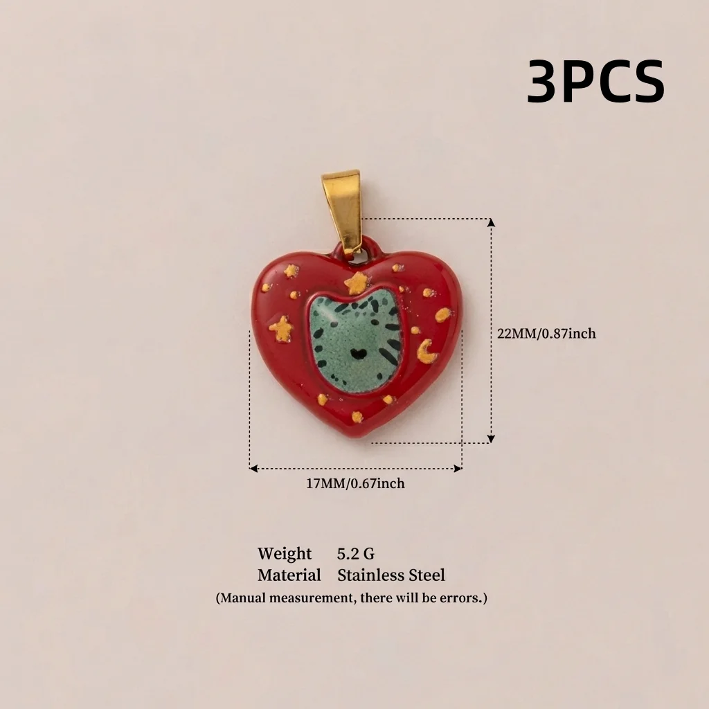 3 Stück Neue Modische Tier-Serie: Ferkel, Kätzchen, Tiger DIY Anhänger Charms für Schmuckherstellung – Detail 3