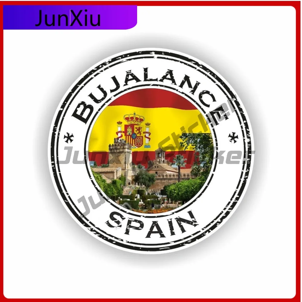 

Bujalance Spain Seal Cool Laptop Anti Scratch Decoration Sticker Round Emblem Window Decoration Cute Boat Boat Accessory
