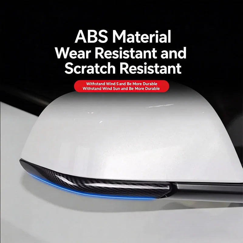 ABS Rearview Mirror Anti-collision Strips Trim Anti-scratch Sticker Cover For Tesla Model 3 Y YL Juniper Highland 2025-2020 2026