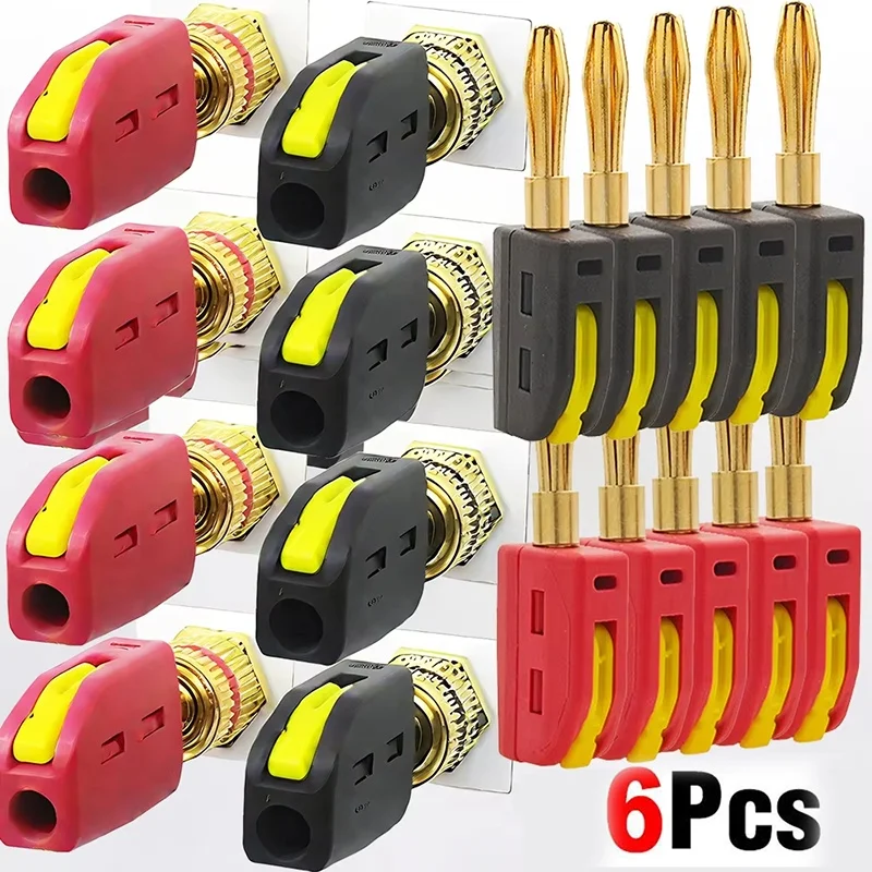 4mm Bananenstecker Lötfreier Schnellverbinder Selbstverriegelnder Audio-Stecker Stromteststecker für Testgeräte Lautsprecherstecker