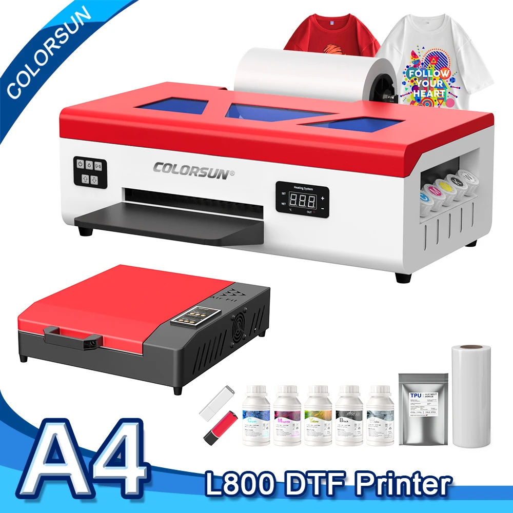 Drukarka DTF A4 Colorsun do Epson L800, drukarka bezpośrednia na folię, drukarka A4 DTF do koszulek, drukarka A4 DTF do koszulek i toreb