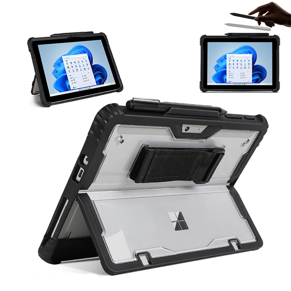 for Microsoft Surface Pro 4 5 6 7 8 9 Case for Surface Go 1 2 3 4 Silicone Acrylic Protective Case with Magnetic Attract Pen Slo