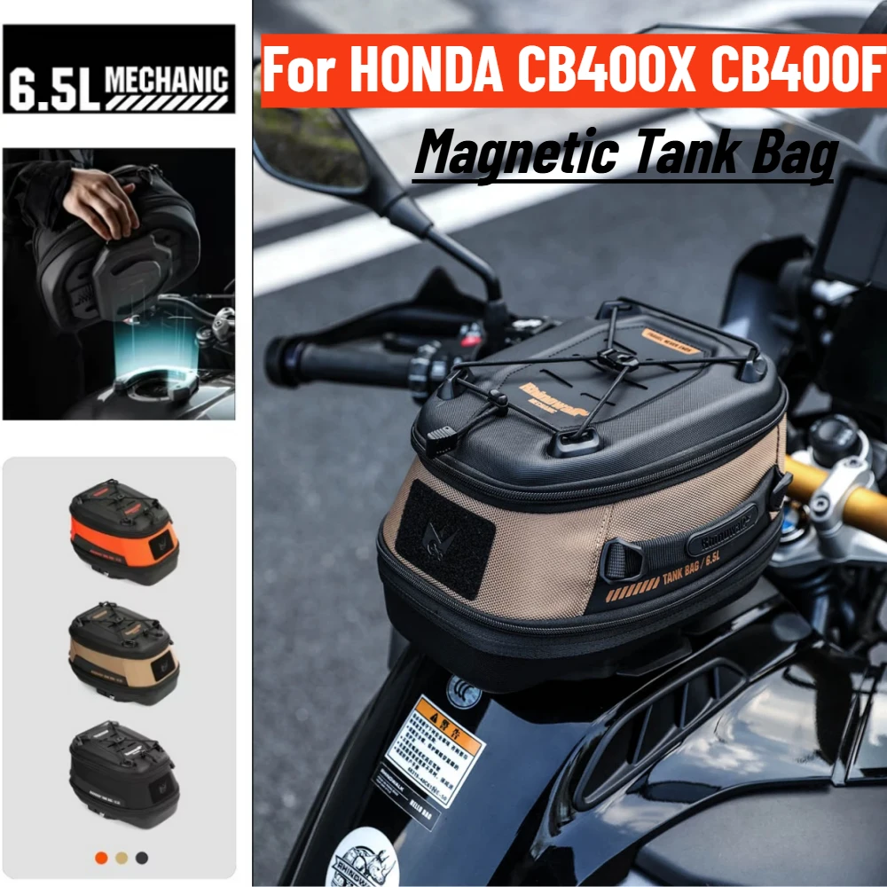 For HONDA CB400X CB400F CB 400 X F Motorcycle Quick Release Magnetic Tank Bag With Rain Cover 6.5L Luggage Top Case Backpack