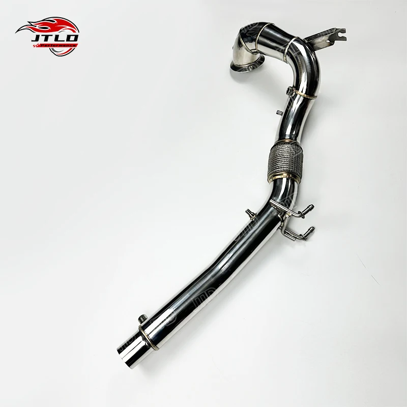 JTLD High Quality 304 Stainless Steel Performance Polished Exhaust Downpipe For VW GOLF MK8 GTI 2.0T OPF Premium Exhaust Pipes