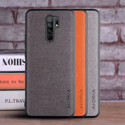 Case for Xiaomi Redmi 9 9T 9C 9A coque Luxury textile Leather skin soft TPU hard PC phone cover for Xiaomi Redmi 9 case funda