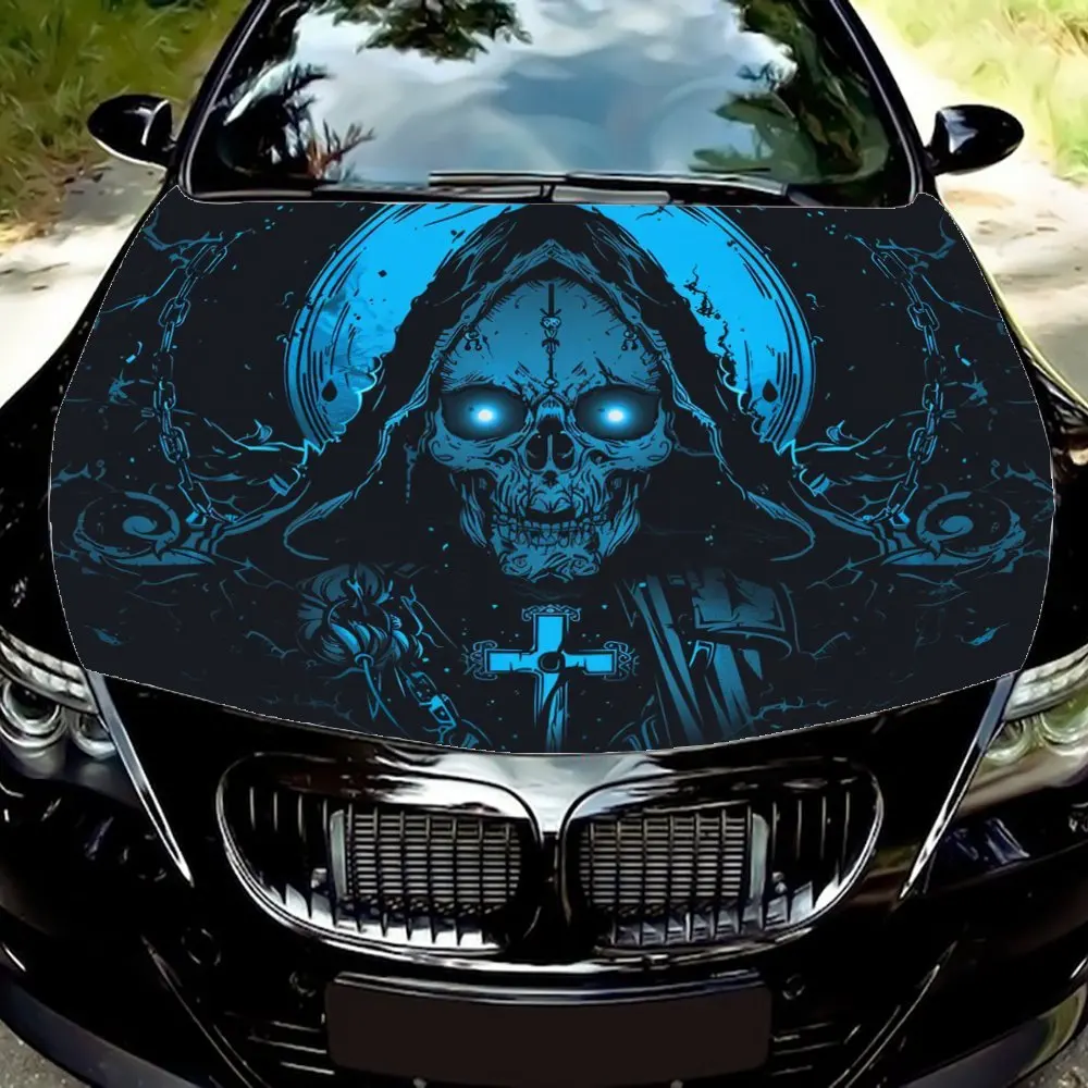 

Dark Artifacts: Blue Flame Pendant of Skull Necklace; Car Vinyl Wraps, Vinyl Car Hood Graphics, Mysterious Patternyl Decals