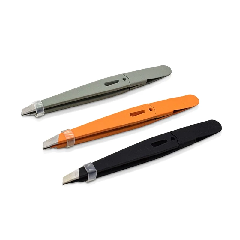 الشعر الناعم مجتذب الفولاذ المقاوم للصدأ مائل العين الحاجب كليب إزالة أدوات ماكياج الحاجب الملقط الملونة الشعر الجمال