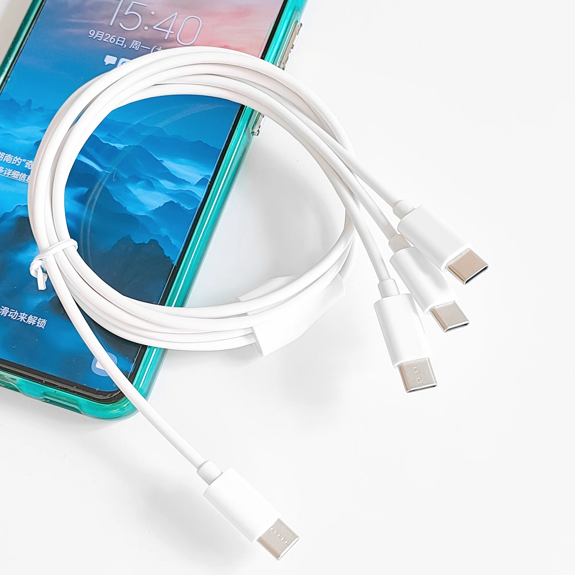 1meter 3ft type c to 3 type c charge cable power 3 phones with type c ports simultaneously