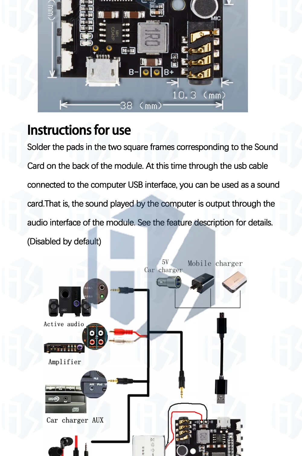 Mini Bluetooth 5.0/4,1 MP3-Decoder-Board Audio-Empfänger MP3 verlustfreier Player drahtloses Stereo-Musik verstärker modul – Detail 40
