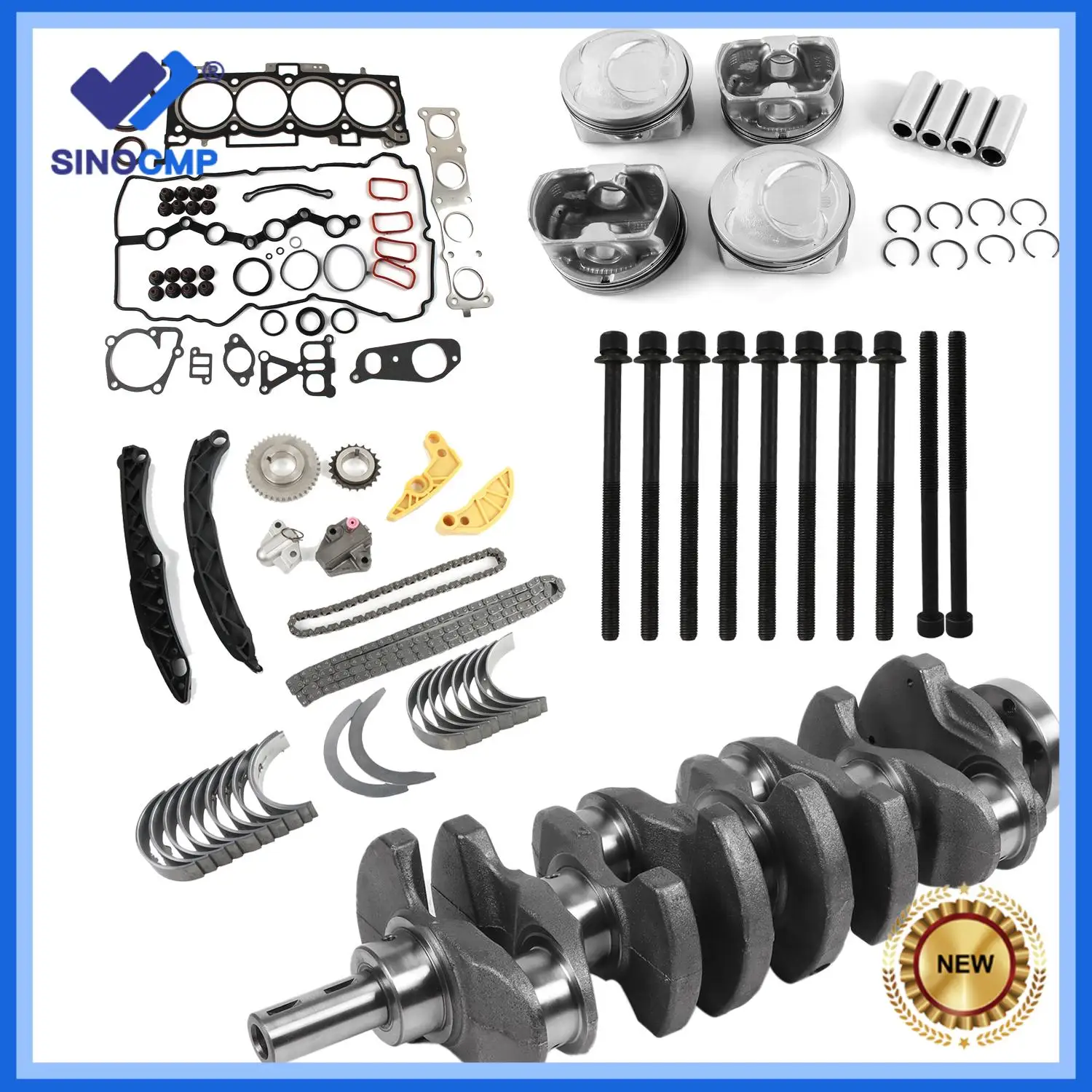 

1set New Engine Rebuild Overhaul Kit For Kia Hyundai Sorento Optima Sportage G4KJ 2.4L 23040-2G500 23111-2G200 223202C400