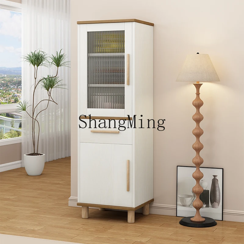 

CLroom solid wood rack wine cabinet storage glass door practical dining side wall integrated locker small apartment living