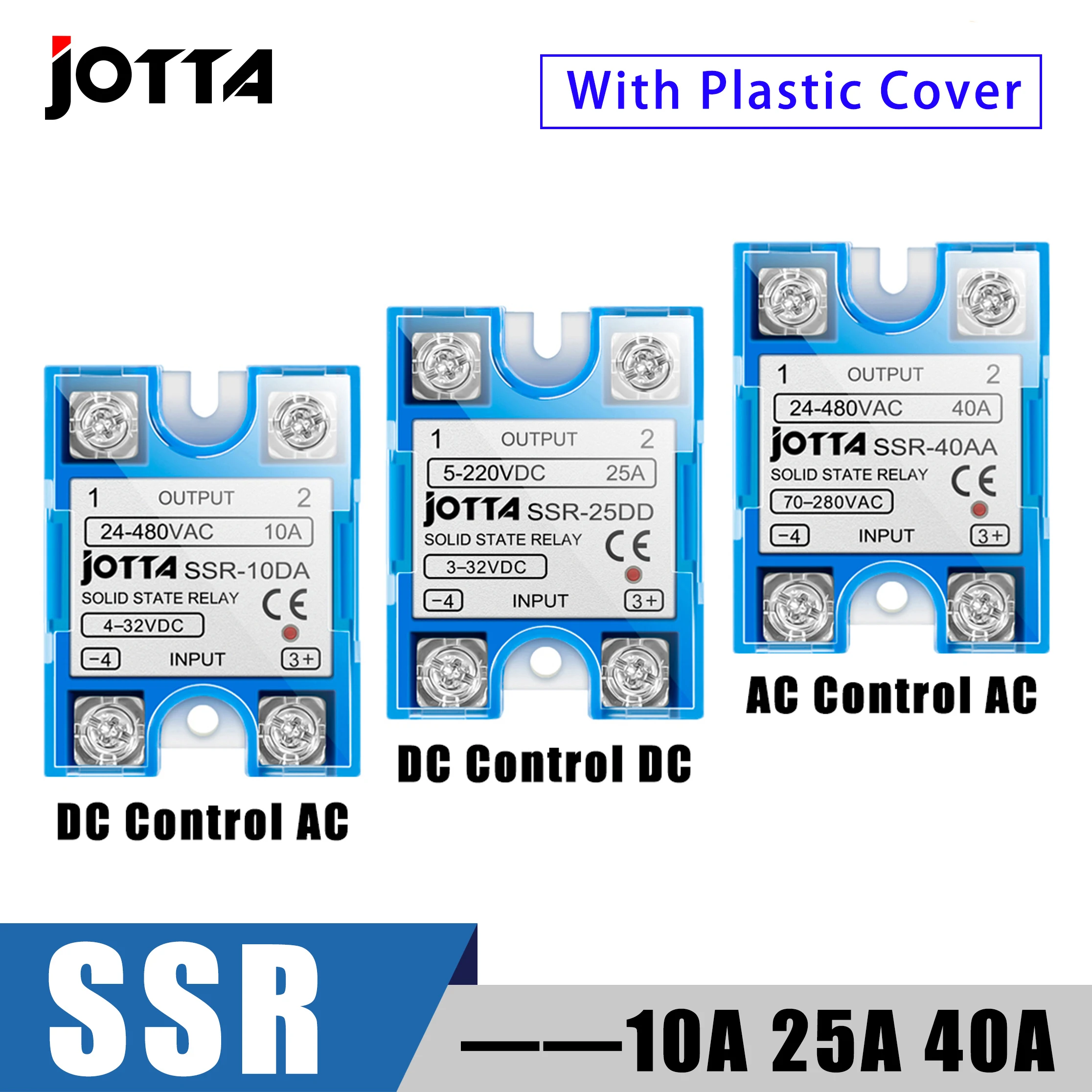 Solid State Relay Module For Temperature Controller Single Phase SSR 10DA 25DA 40DA 10AA 25AA 40AA With Dust Cover