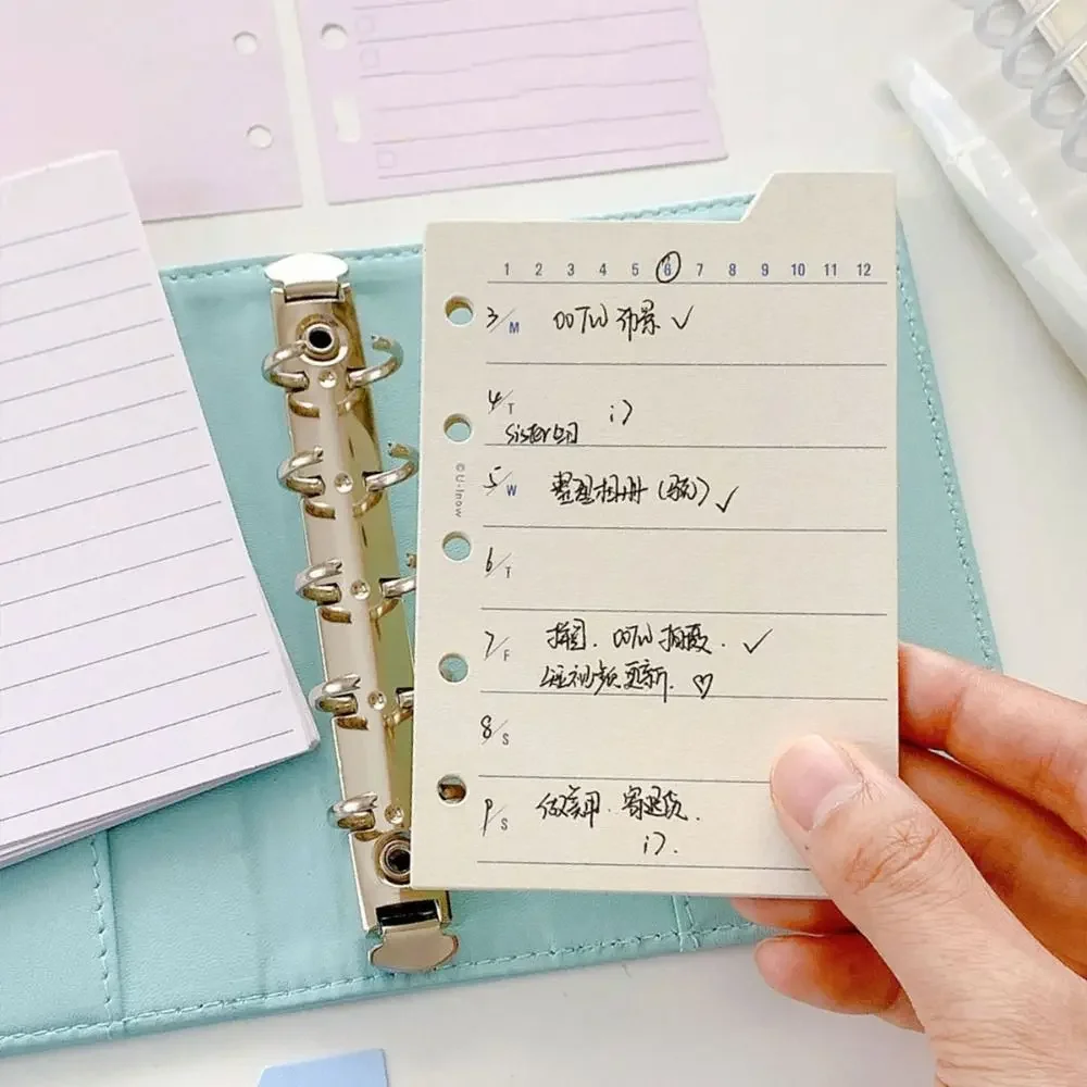 30 fogli di carta di ricarica per notebook a fogli mobili, indice di carta, pagine interne, raccoglitore di ricarica interno M5 a 5 fori, pagine di carta, elenco delle cose da fare, griglia di linea