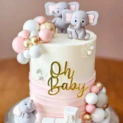 Pink Elephant Cake Toppers Kids Girls Birthday Party Elephant Cake Decoration Baby Shower Cake Topper Gender Reveal Supplies