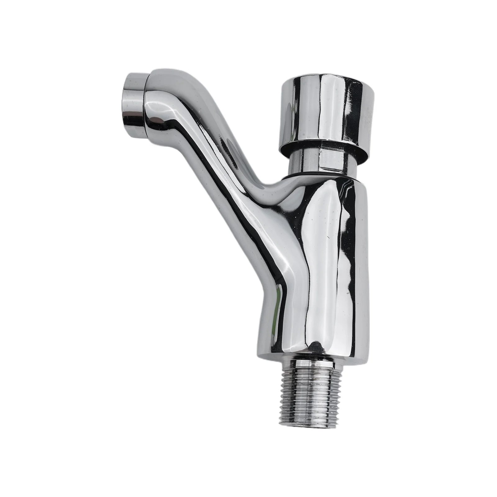 Brass Chrome Basin Self Closing Tap Reliable Single Lever Tap Durability Push Cold Water Supply Suitable Place