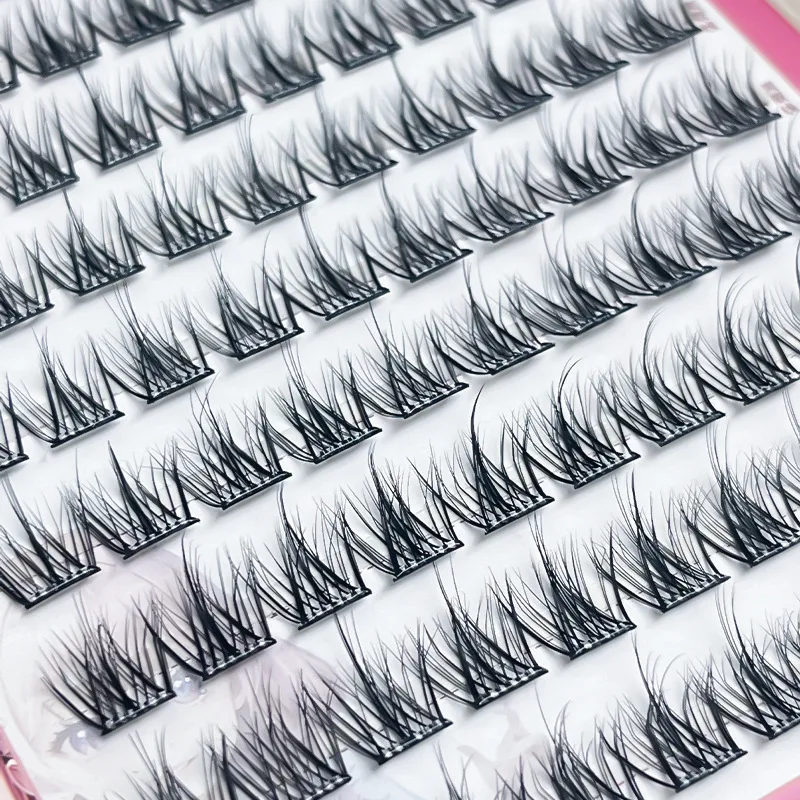 30/100 قطعة الرموش ذاتية اللصق العنقودية الطبيعية طويلة وهمية رمش تمديد لا الغراء اللازمة الفردية جلدة ماكياج أداة