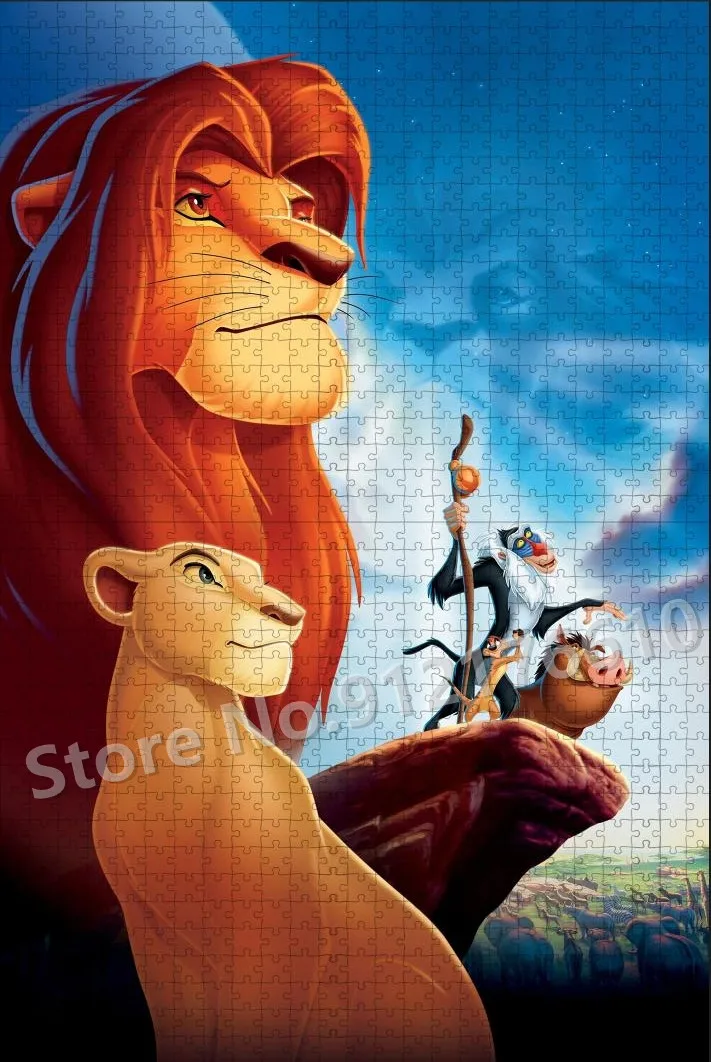 The Lion King Jigsaw Puzzle for Adult Disney Cartoon Simba Print Wooden Puzzle Toys Decompress Educational Family Gifts