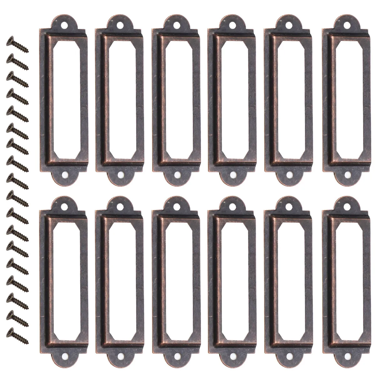 25Pcs Sturdy Iron Tag Holder Vintage Style Labels Pull for Drawer Accessories Cabinet Office Cupboard Jewelry Box
