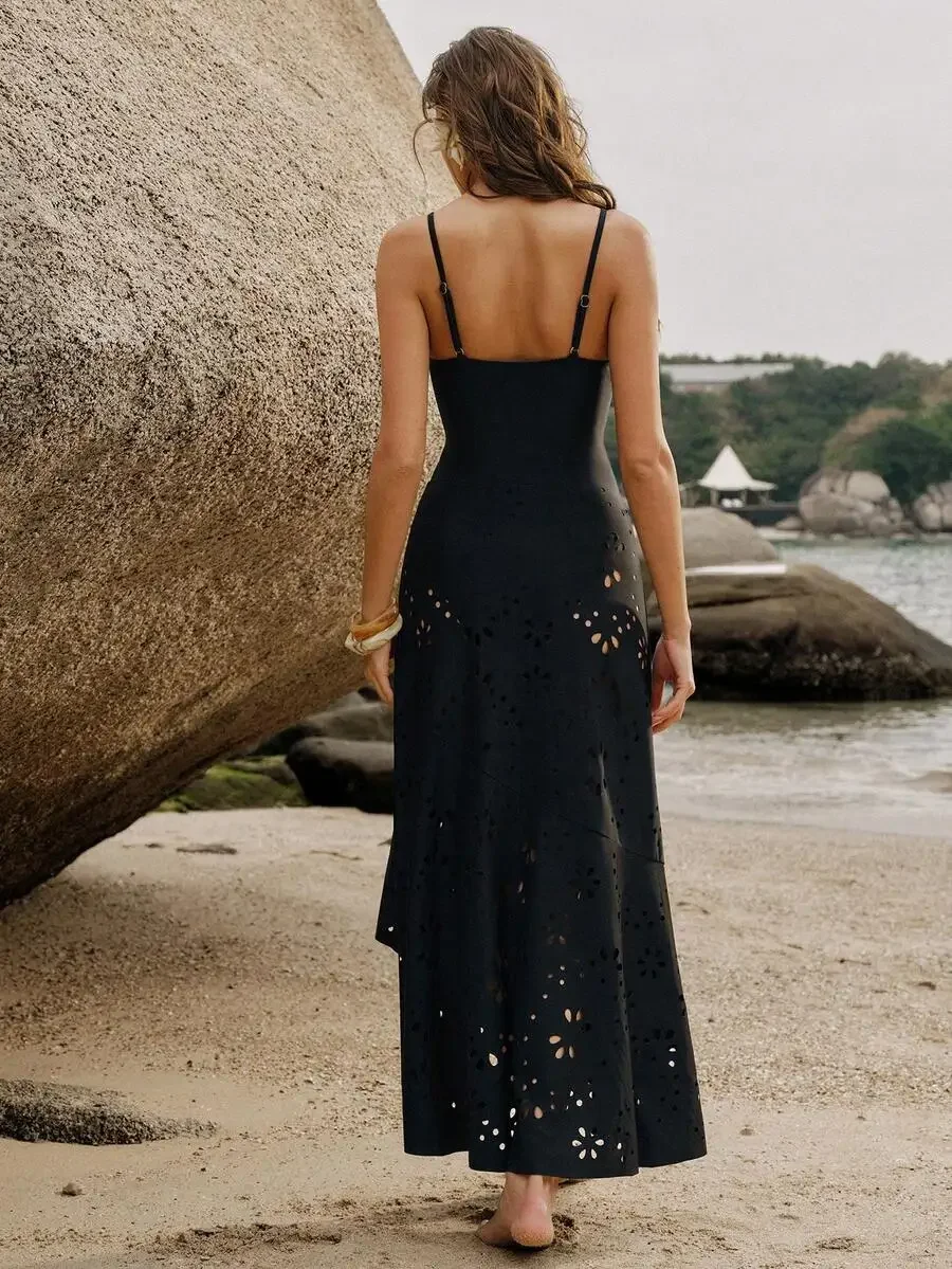 

Womens Cutout One-Piece Swimsuit With Skirt High-Waist Beach Cover Up Summer