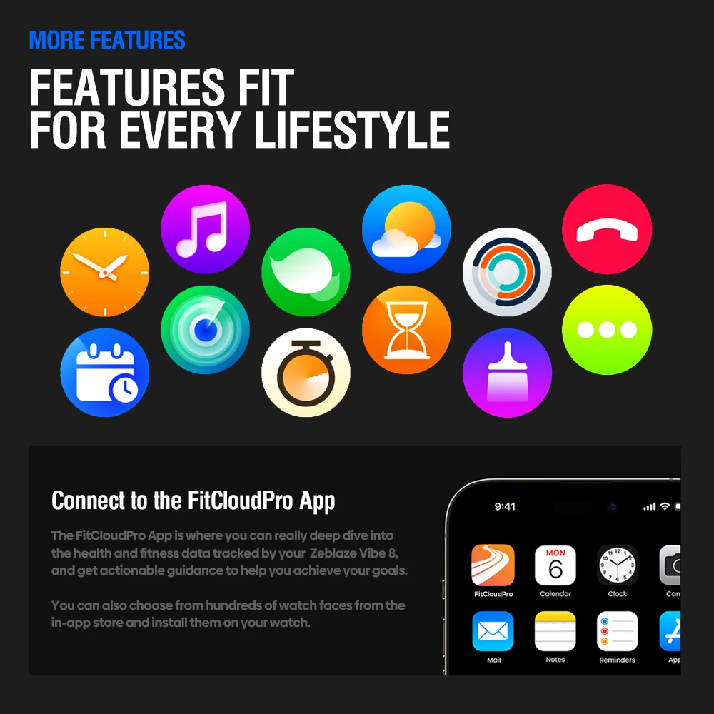 ساعة ذكية جديدة 2025 Zeblaze VIBE 8 للاتصال الصوتي بشاشة AMOLED مقاس 1.43 بوصة مدمجة في ساعة ذكية لمراقبة الصحة للرجال