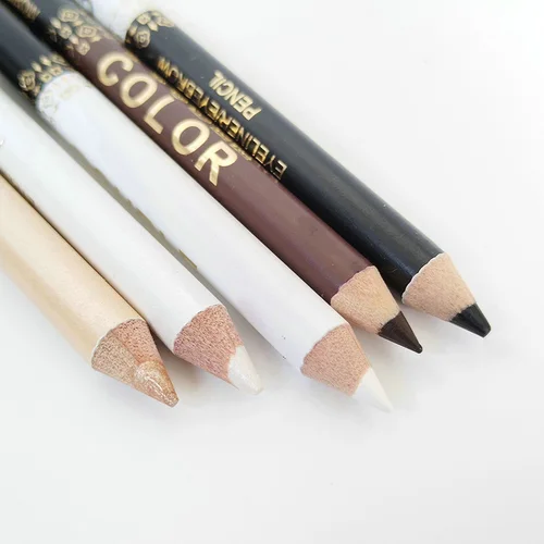 1/12 Uds delineador de ojos de doble cabeza lápiz delineador de ojos de madera impermeable delineador de ojos a prueba de sudor duradero no es fácil de desgarro cosméticos