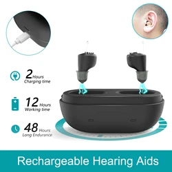 Hearing Aid Rechargeable Sound Amplifier For Seniors Noise Cancelling Micro Wireless Invisible Digital Hearing Aids For deafness