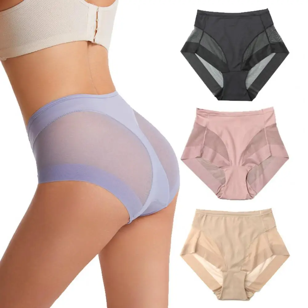 

Женские трусы, однотонные прозрачные лоскутные тонкие эластичные антисептические женские трусы с высокой талией и контролем живота, женские внутренние трусы