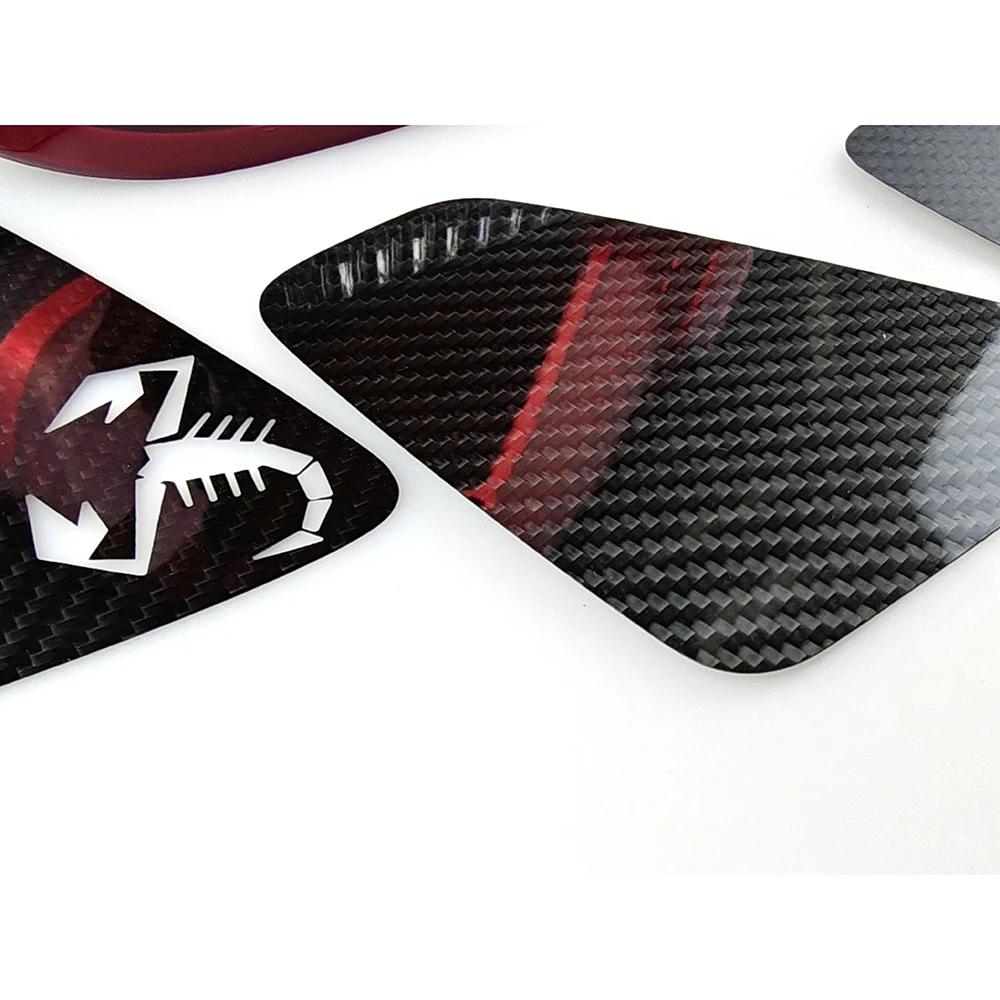 Brand New Carbon Fiber Material Stick On Rear Taillight Cover Frame Flat And Pattern Accessories For Fiat 500 695 595 Abarth