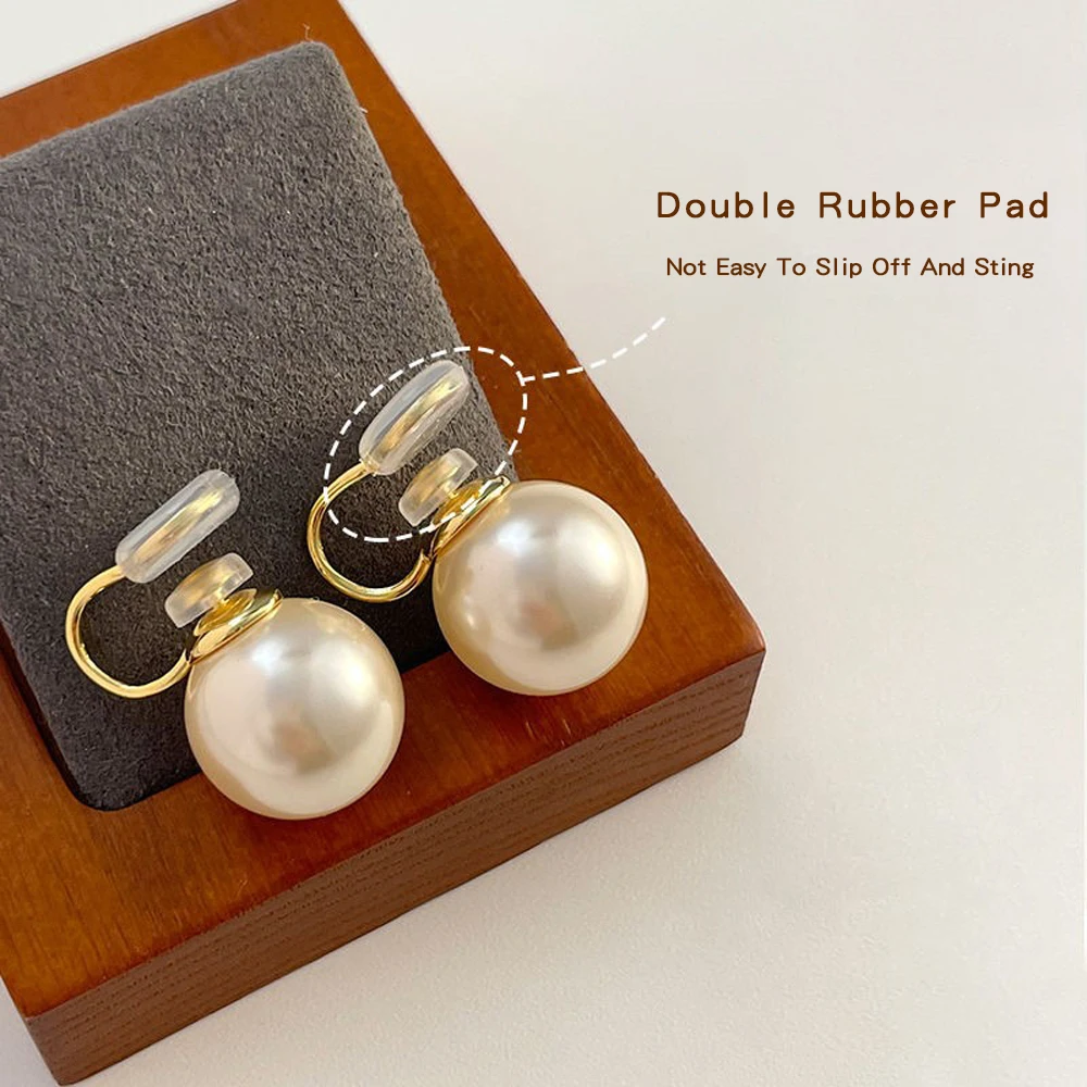 Clip On Earrings Non Pierced Womens Fake Piercing Simulated Pearl Women's Earrings 2024 Trend Earrings For Women Jewelry Gifts