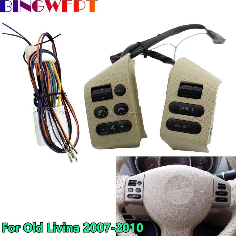

With Wire Car Multifunctional Steering Wheel Button For Classic Sylphy 2005-2019 Volume Adjust Telephone Cruise Controls Switch