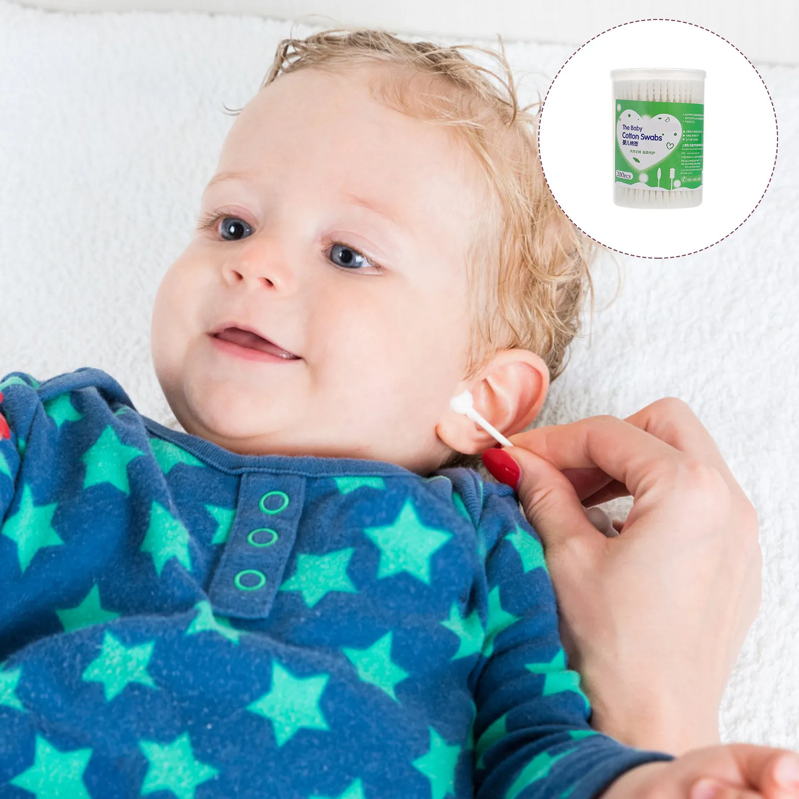 

2 коробки ватных палочек для новорожденных, гипоаллергенные, безопасные, гибкие, для чистки ушей и макияжа