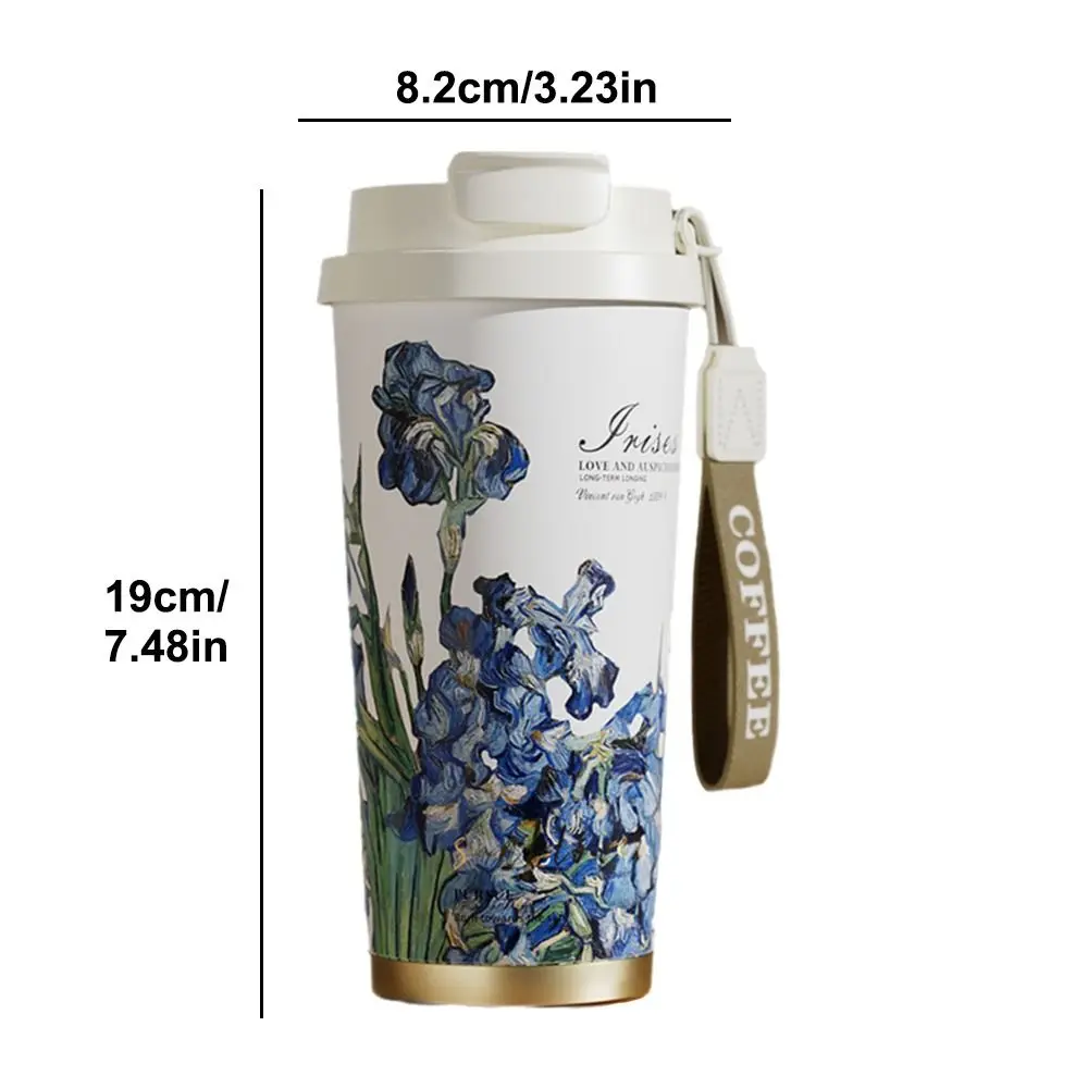 520 مللي كوب قهوة مطلي بالسيراميك عازل أو تبريد يحافظ على كوبًا معزولًا ساخنًا وباردًا عالي السعة SUS316 من الفولاذ المقاوم للصدأ