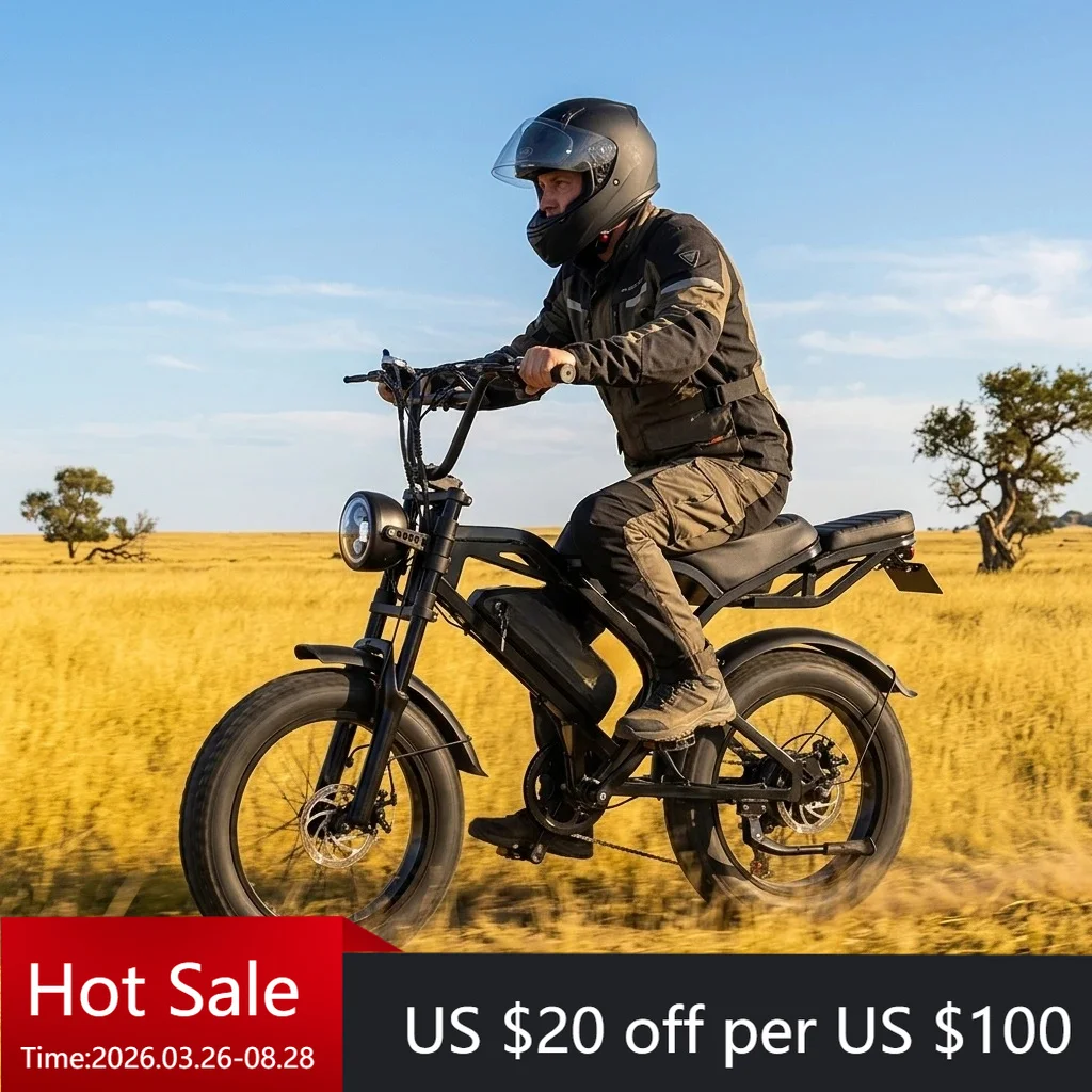 

TcM2 20-inch high-carbon steel dual-shock wide-tire electric bicycle 48V 750W 30MPH 35-mile range Shimano 7-speed transmission