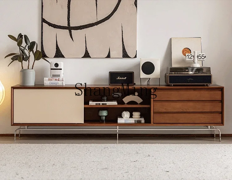 

ZYYTV Solid wood living room Home storage Small apartment Modern simple storage TV cabinet