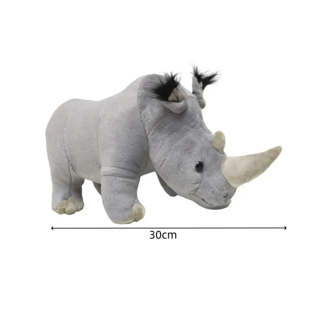 Wild Animals Rhinoceros Plush Toy Stuffed Animals Realistic African Rhinos Doll Standing Soft Pillow Stuffed Rhinoceros Doll