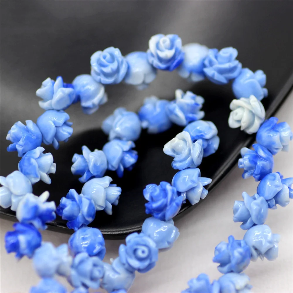 20PCS/Lot 6mm Mini Rose Beads Shell Powder Spacer Beads Loose DIY Necklace Bracelet Hair Jewelry Making Accessories