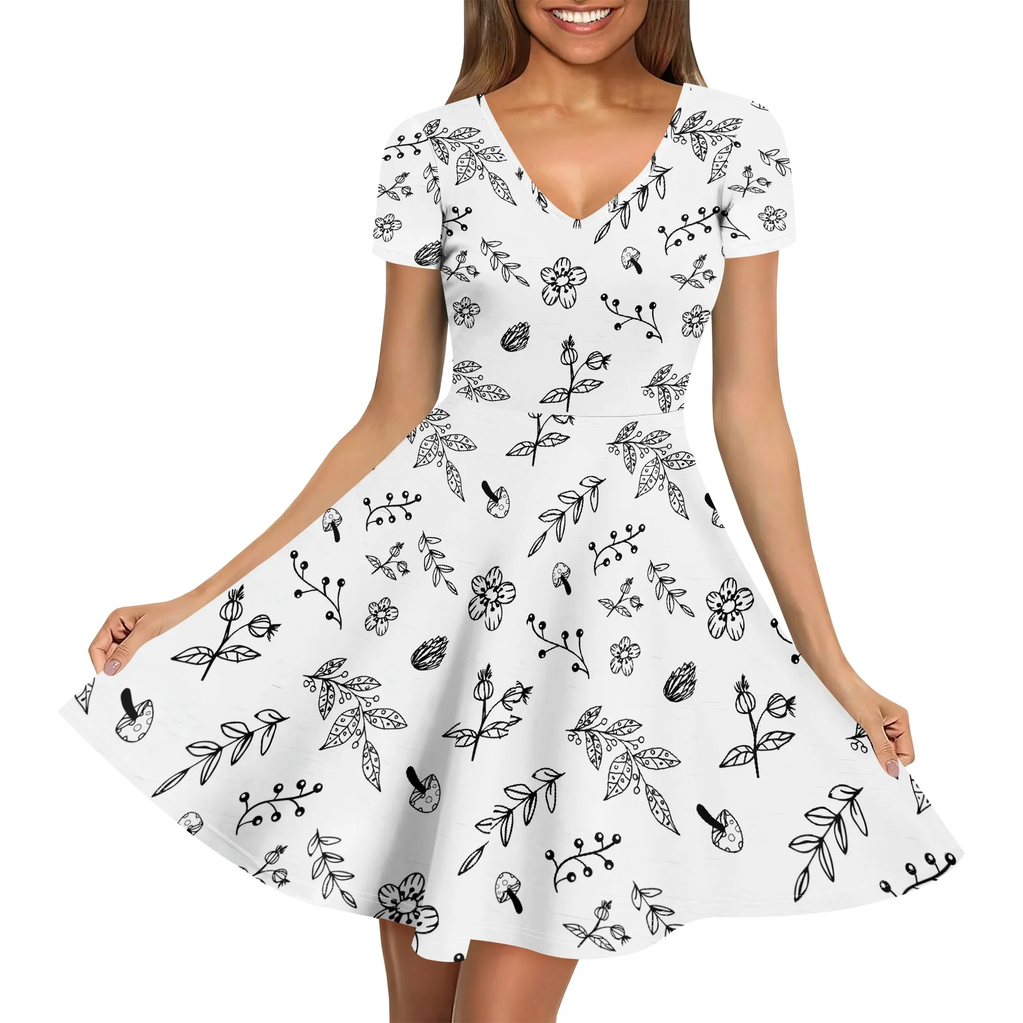 Women's clothing 2025 spring/summer new custom casual loose floral dress with suspender floral dress
