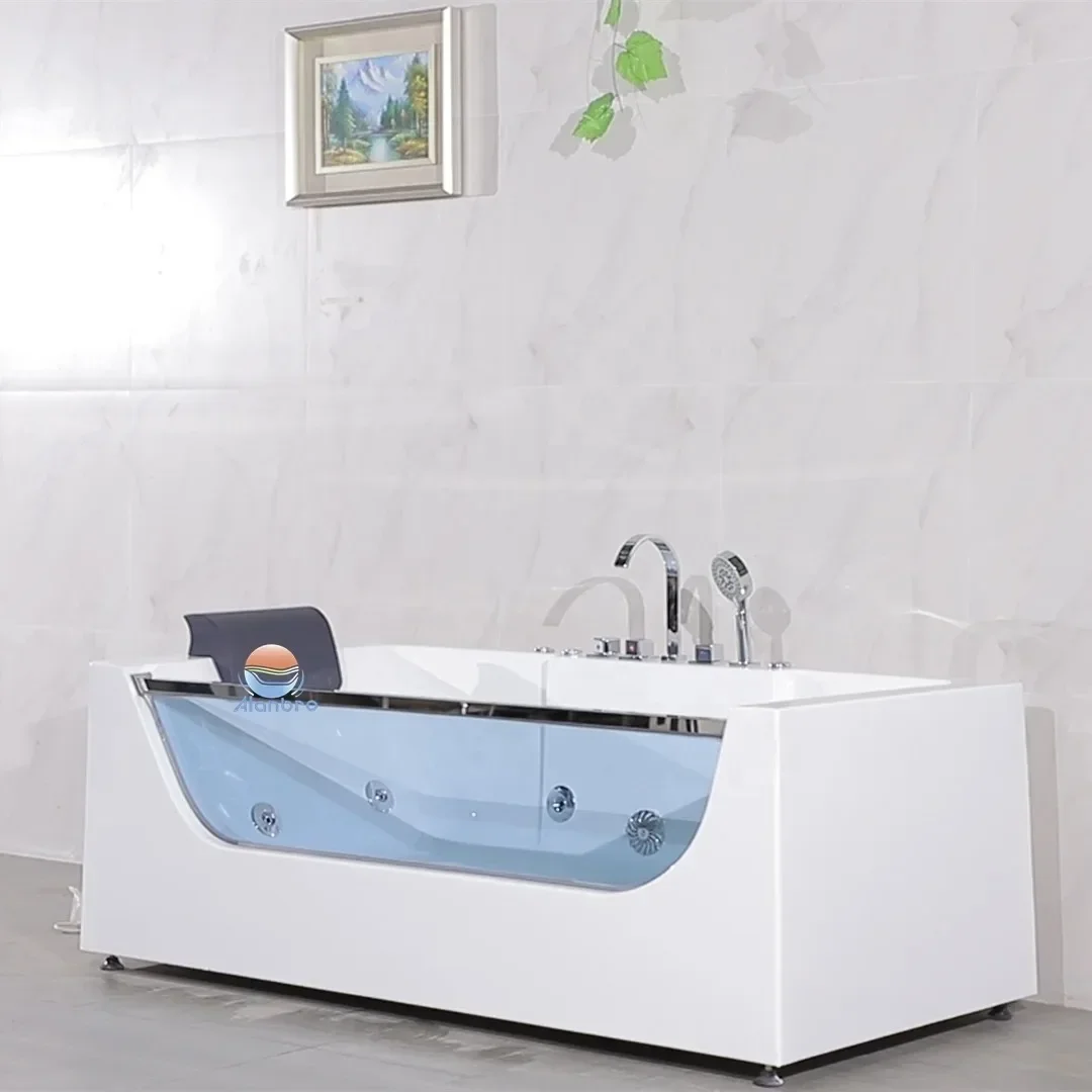 Vasca idromassaggio per interni ed esterni/spa Vasca da bagno Massaggio 2 Coppia Vasca da bagno idromassaggio in vetro Soaking 1 pezzo Design grafico Moderno reversibile