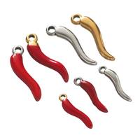 5pcs Stainless Steel Red Pepper Charms for DIY Jewelry Making Women Retro Necklace Accessories Bracelet Findings Supplies Crafts